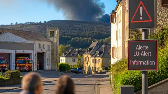 Les fumées des incendies des Hautes Fagnes atteignent l’est du Luxembourg, autorités en alerte