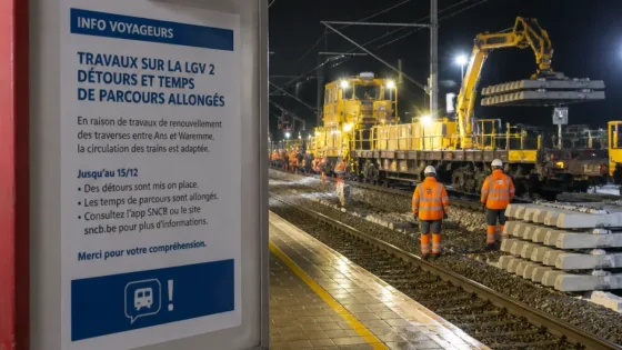 LGV Louvain–Liège: travaux 24h/24 jusqu’au 6 août, Waremme et Liège fortement impactées