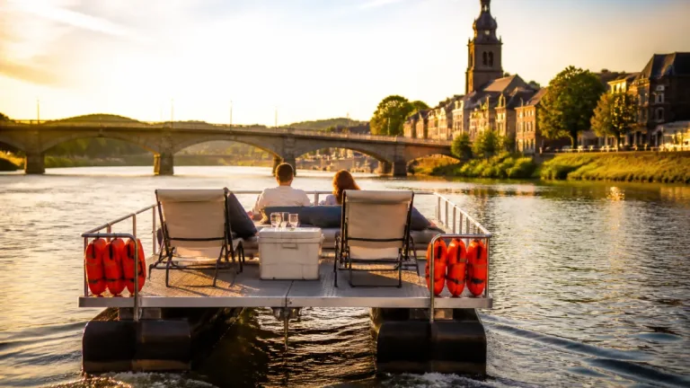 Andenne: une «plage flottante» ouvre la Meuse aux apéros et balades