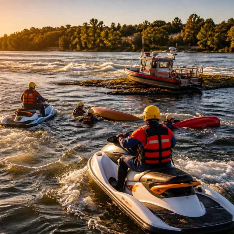 Montréal: des citoyens en motomarine secourent deux kayakistes, le bateau des pompiers coincé