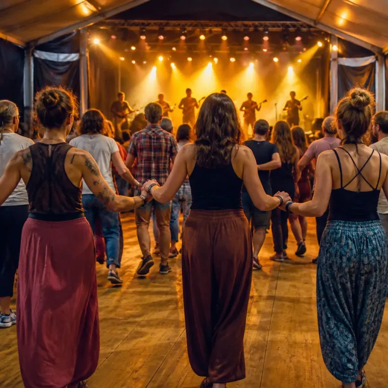 Vieilles Charrues: le fest-noz attire foules et novices sous le chapiteau Gwernig
