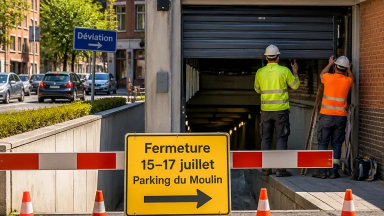 Fermeture temporaire du parking du Carré Louvain: travaux et accès alternatif