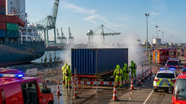 Fuite de fluorure d’hydrogène au port d’Anvers : le conteneur évacué vers un site sécurisé