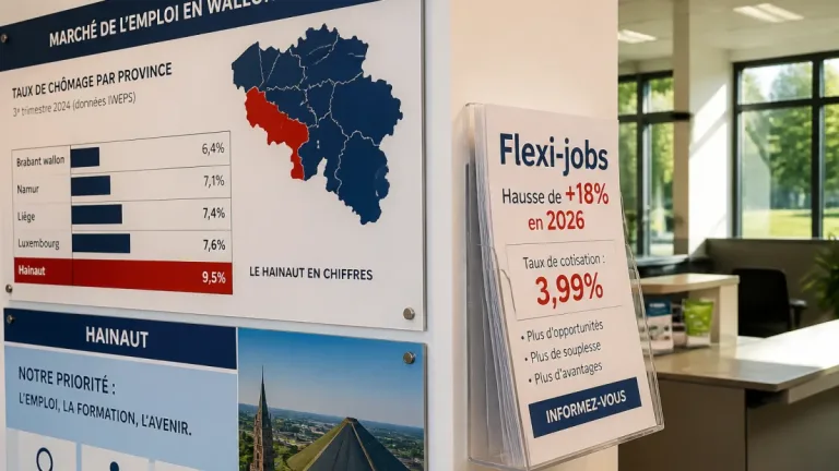 Hainaut, lanterne rouge des flexi-jobs malgré une forte hausse en 2026