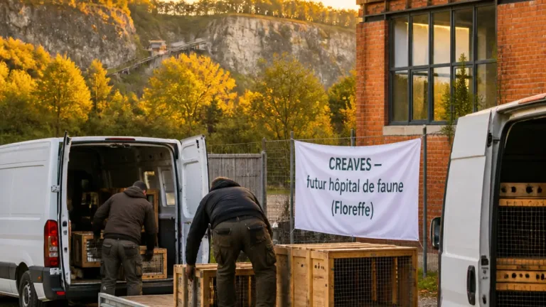 Le CREAVES ferme trois mois et installe en partie son futur hôpital de faune à Floreffe