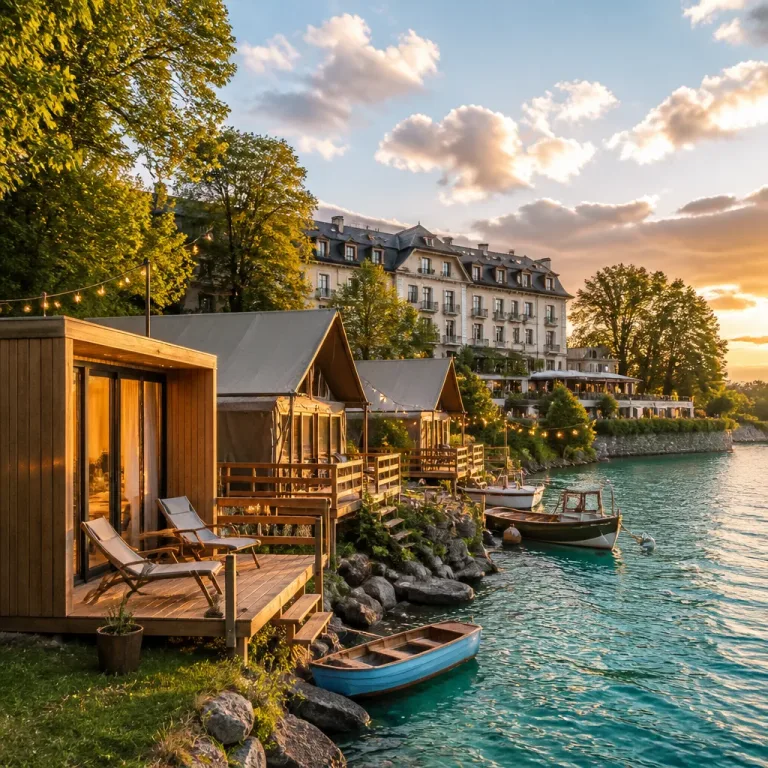 Huttopia inaugure le « Domaine du Lac » au bord d’Aiguebelette, 100% locatif et haut de gamme