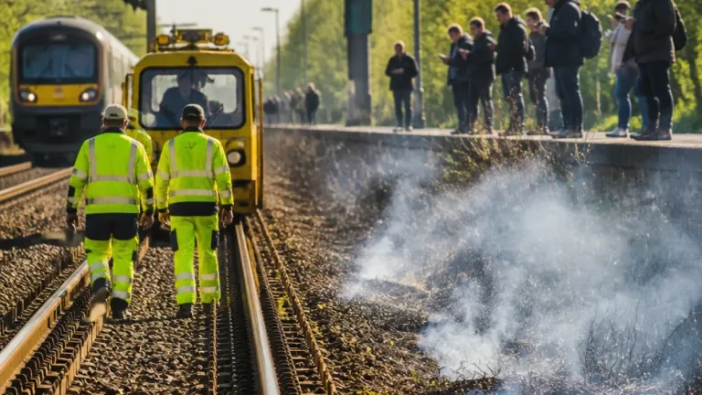 Trafic rétabli entre Piéton et Mons après un feu de broussailles mobilisant Infrabel