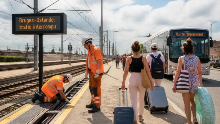 Vol de câbles à proximité d’Ostende: liaison Bruges–Ostende coupée, bus SNCB déployés