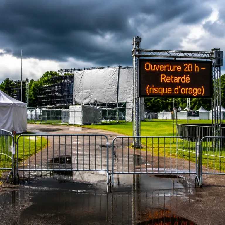 Orages au Québec: ouverture retardée du FEQ, DJ D.O.D annulé, LP Giobbi en renfort
