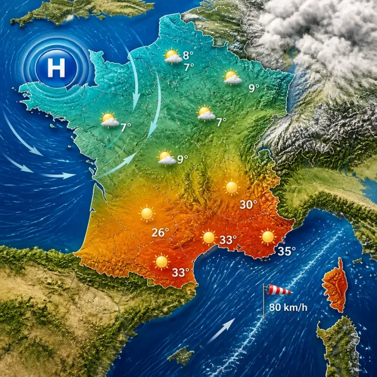 Anticyclone des Açores: semaine lumineuse, chaleur cantonnée au sud de la France